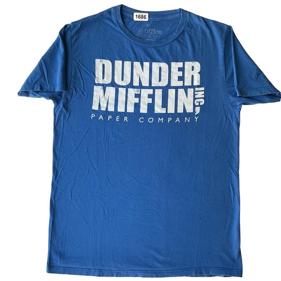 The Office Men’s Short Sleeve T-shirt size M, Blue, Dunder Mifflin Paper Company - Picture 1 of 7